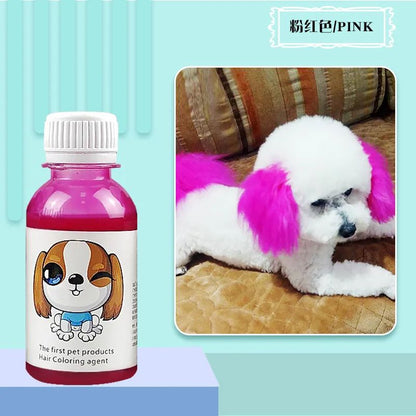 Pasta de Tintura para Pelos de Animais de Estimação Duradoura para Cães, Pasta de Tintura de Poodle Bichon, Removedor de Manchas Coloridas em Pó 100ML