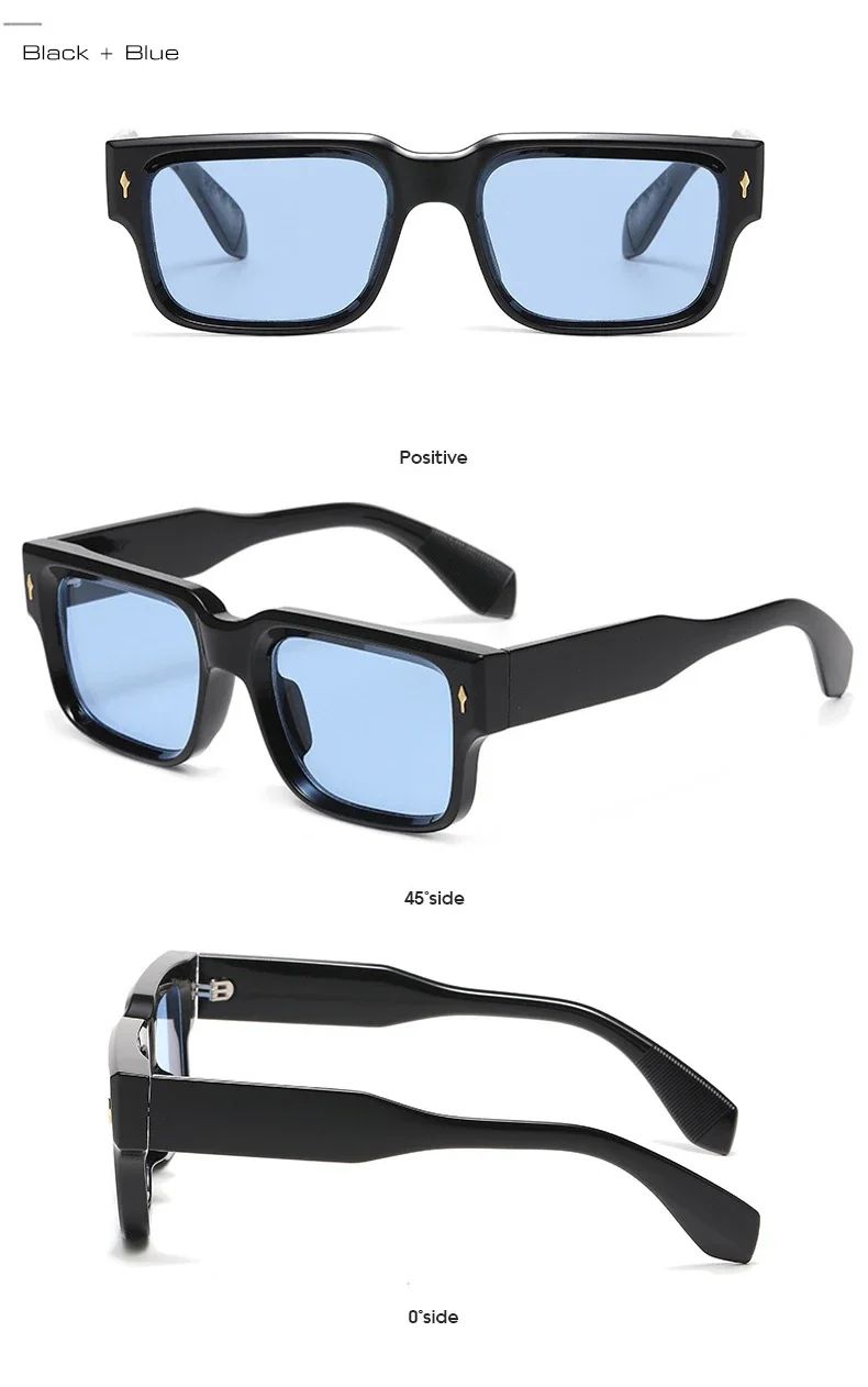 JNPCXI Óculos de Sol Retrô Quadrados Femininos Listras de Leopardo Sombras UV400 Rebites da Moda Masculinos Óculos de Sol Transparentes Gradiente