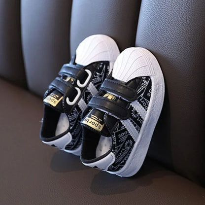 Children's Sneakers Kids Fashion Design White Non-slip Casual Shoes Boys Girls Hook Breathable Sneakers Toddler Outdoor Shoes