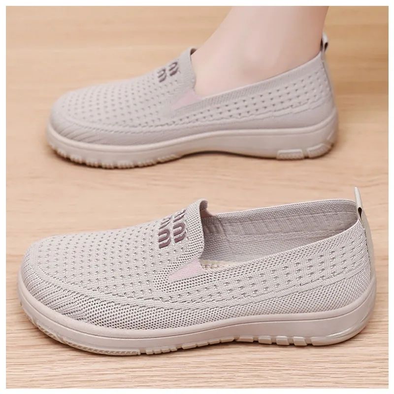 Women's Shoes Summer 2025 Breathable Single Shoes with Soft Sole Thick Sole Casual Cloth for Women Free Shippiing Shoes