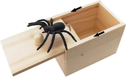 Trick Spider prank Funny Scare Box Wooden Hidden Box Quality Prank Wooden Scare Box Fun Game Prank Trick Friend Office Toys