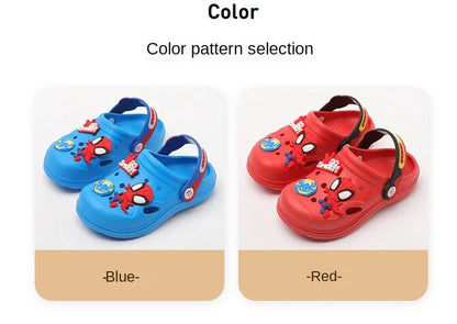 Disney Children's Hole Slipper Summer Boy Fashion Cartoon Spiderman Sandals Kids Beach Shoes Soft Bottom Toddler Home Slipper