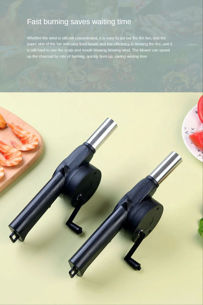 Outdoor Cooking barbecue blower Portable Hand Crank Fan Air Blower Grill Picnic Camping Stove Accessories Barbecue Tools
