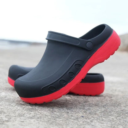 Men Chef Clogs Men Kitchen Shoes EVA Injection Shoes Anti-slip Outsole Comfortable Garden Clogs Waterproof Sandal Big Size 40-46
