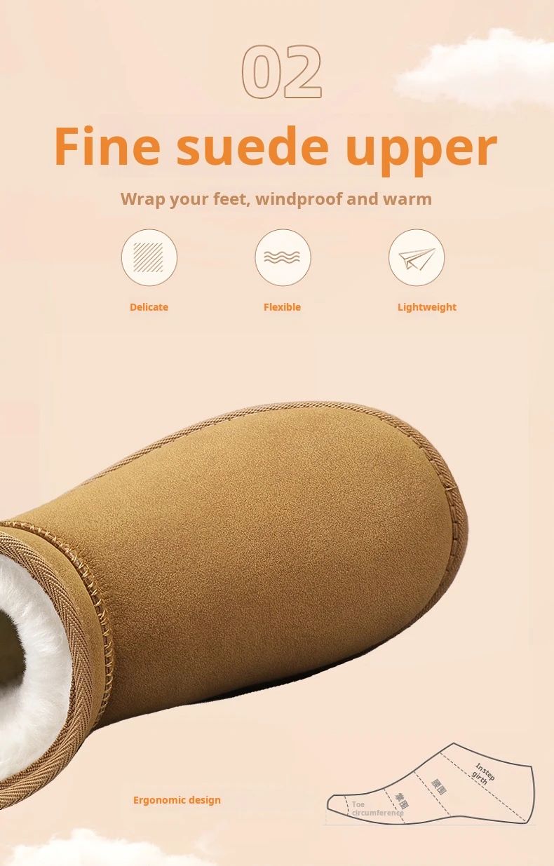 Mens Shoes Classic Top Quality Suede Leather Ankle Boots 2025 Winter Snow Boots for Men New Fashion Australia Boots 36-45