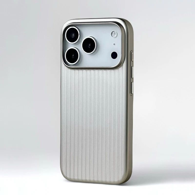 Capinha para Celular Magsafe com Listras 3D Fashion "Plating" para iPhone 17 16 15 14 Pro Max, à Prova de Choque, Carregamento Sem Fio, Capa Fosca