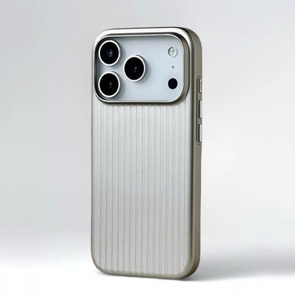 Capinha para Celular Magsafe com Listras 3D Fashion "Plating" para iPhone 17 16 15 14 Pro Max, à Prova de Choque, Carregamento Sem Fio, Capa Fosca