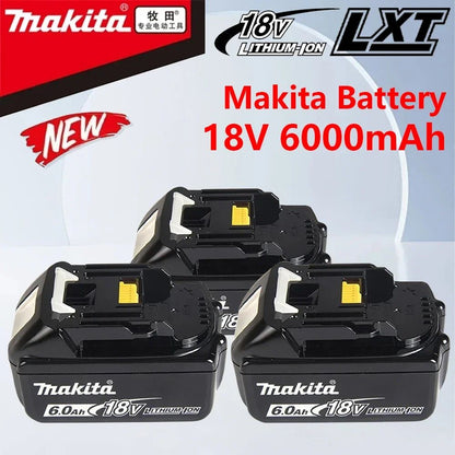 Bateria Makita 100% Original, bateria recarregável 18V 6.0Ah, substituindo Makita BL1830B L1840B L1850B L1860B, bateria para ferramenta elétrica