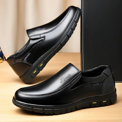 Winter Warm Men Casual Shoes Genuine Leather Breathable Man Loafers High Quality Mens Formal Dress Shoes Slip on Driving Shoes