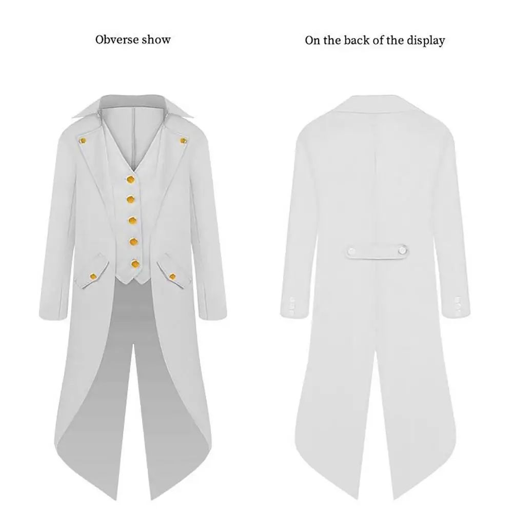 Medieval Victorian Costume Tuxedo Gentlema Tailcoat Gothic Steampunk Trench Coat Frock Outfit Overcoat Uniform