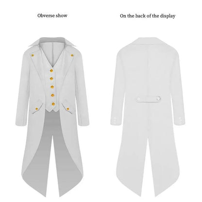 Medieval Victorian Costume Tuxedo Gentlema Tailcoat Gothic Steampunk Trench Coat Frock Outfit Overcoat Uniform