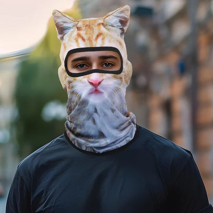 3D Cat Mask Dog Tiger Cosplay Balaclava Motorcycle Full Face Hood Mask Skiing Hat Helmet Cute Headgear Hat Halloween Party Masks