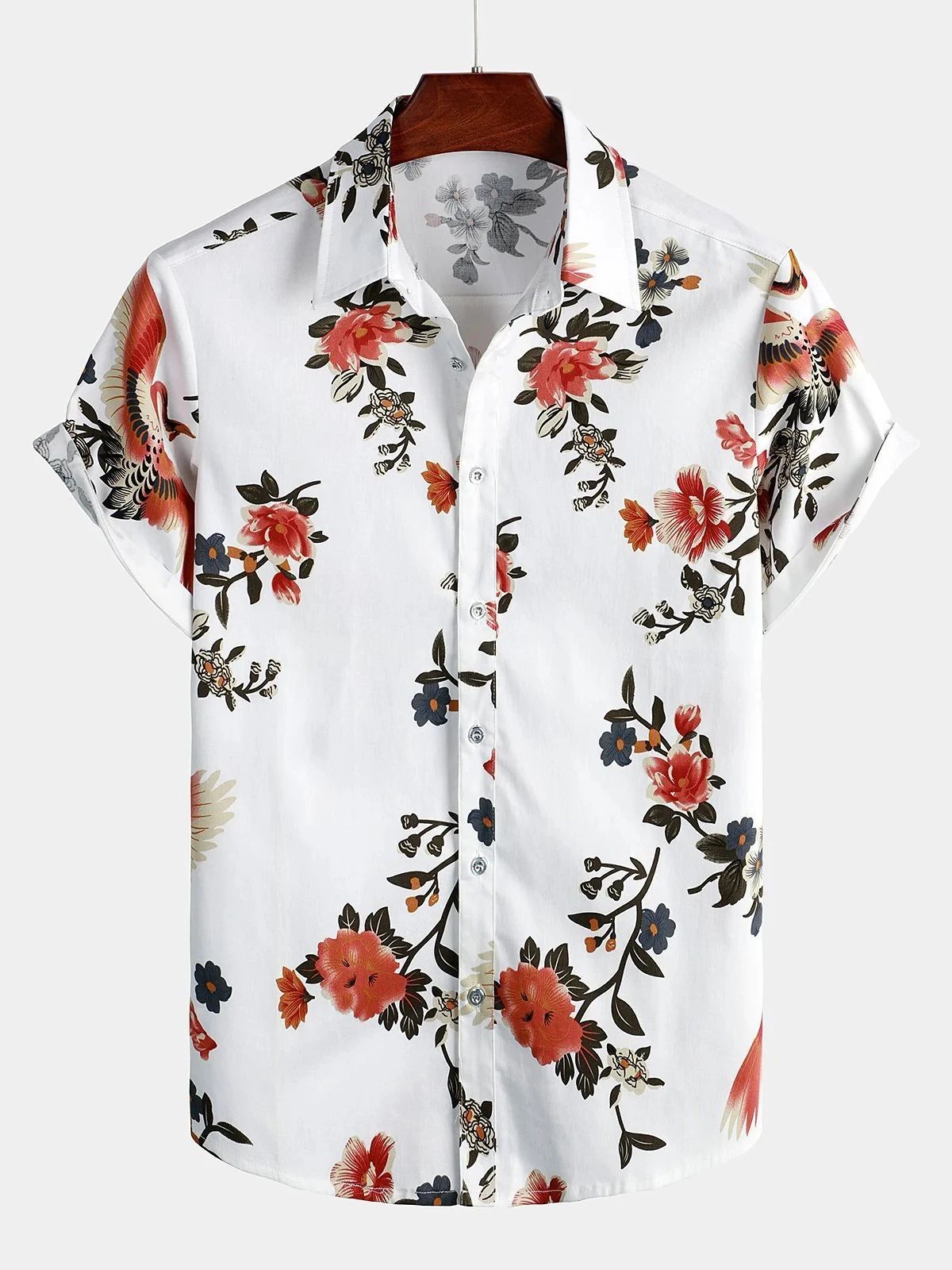Men Casual Floral Button Short Sleeve Holiday Cool Beach Shirt Hawaiian Fashion Shirt Camicia Uomo Camisas Hawaianas Divertidas
