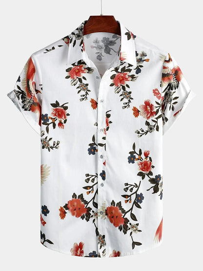 Men Casual Floral Button Short Sleeve Holiday Cool Beach Shirt Hawaiian Fashion Shirt Camicia Uomo Camisas Hawaianas Divertidas