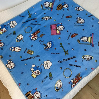 Desenho Animado Doraemon Cobertor de Flanela Macio Confortável Manta para Dormir Estilo Japonês Cobertor para Soneca Colcha para Quarto Menina Crianças