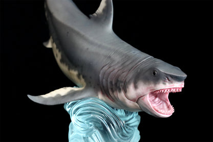 HAOLONGGOOD Megalodon Modelo Coleção de Tubarão Marinho Decoração de Mesa Realista Animal Marinho Pré-histórico Presente de Aniversário para Adultos