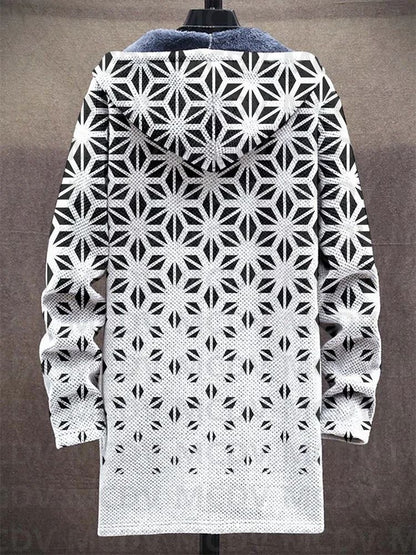 Men's Plush Thick Loose Long-Sleeved Coat Cardigan Fleece Overcoat Thick Warm Jacket