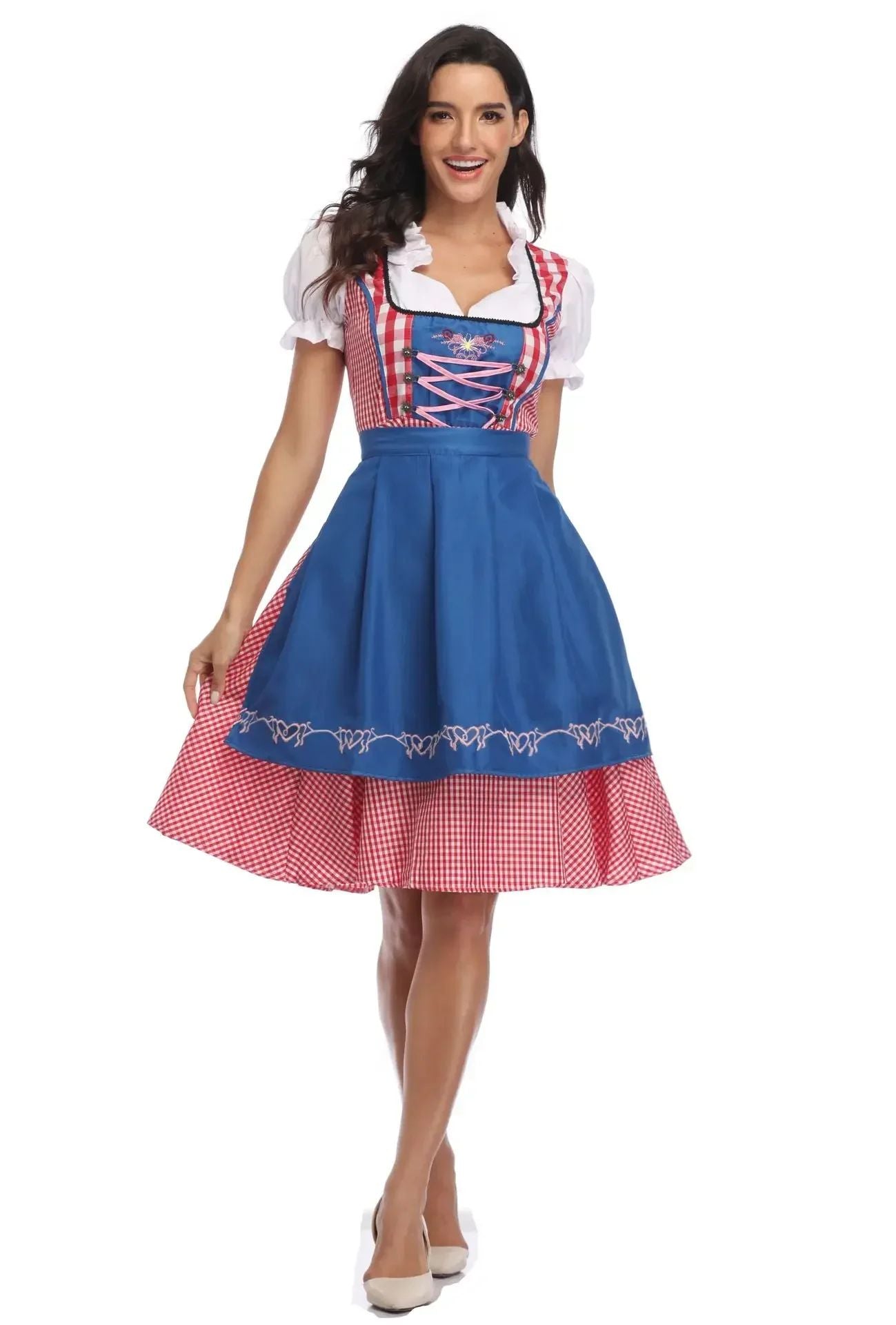 Women Waitress Maid Dress Adult Bavaria Oktoberfest Dress Beer Carnival Party Outfit Fancy Dress Man Lederhosen Dirndl Outfit