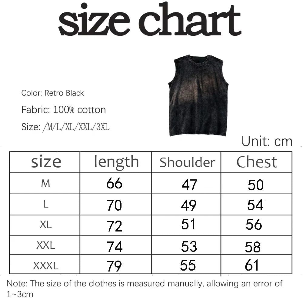 2025 summer American vintage Washed men's T shirt Wolf Head Print Tank Top Gym Fitness Sleeveless T shirt Exercise Vest Women