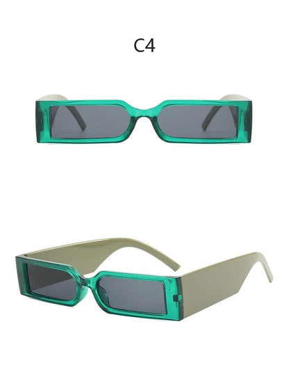 Óculos de Sol Retangulares de Luxo Masculinos Hip Hop Vintage Designer Shades Pretos Pequenos Personalidade UV400