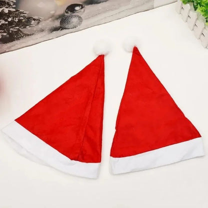 Merry Christmas Hats Non-woven Santa Claus Hats for Adults Kids Red Xmas Caps Women Men New Year Festival Party Decoration Gifts
