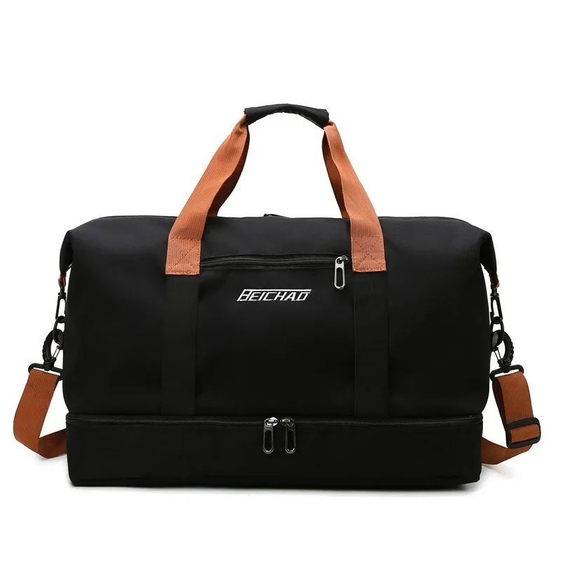 Mala de Viagem Esportiva de Grande Capacidade Bolsa de Viagem de Curta Distância Portátil Bolsas de Fitness Bolsa de Ombro Transversal Bolsas Masculinas Esportivas Impermeáveis ​​B
