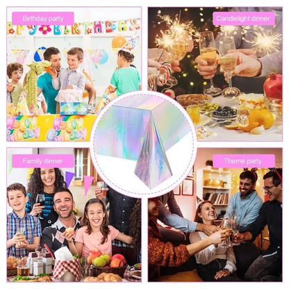 Tablecloth For Table Nappe De Table Tablecloth Birthday Iridescent Disco Party Decor Shiny Laser Holographic Disposable Covers