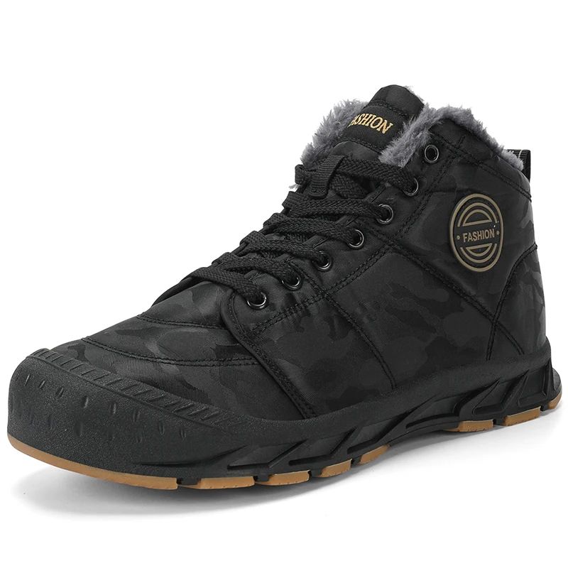 Botas de Neve Masculinas de Inverno Super Quentes Botas de Caminhada Masculinas Impermeáveis Botas Masculinas de Exterior Tênis Antiderrapantes de Borracha Botas Masculinas de Trabalho de Cano Curto