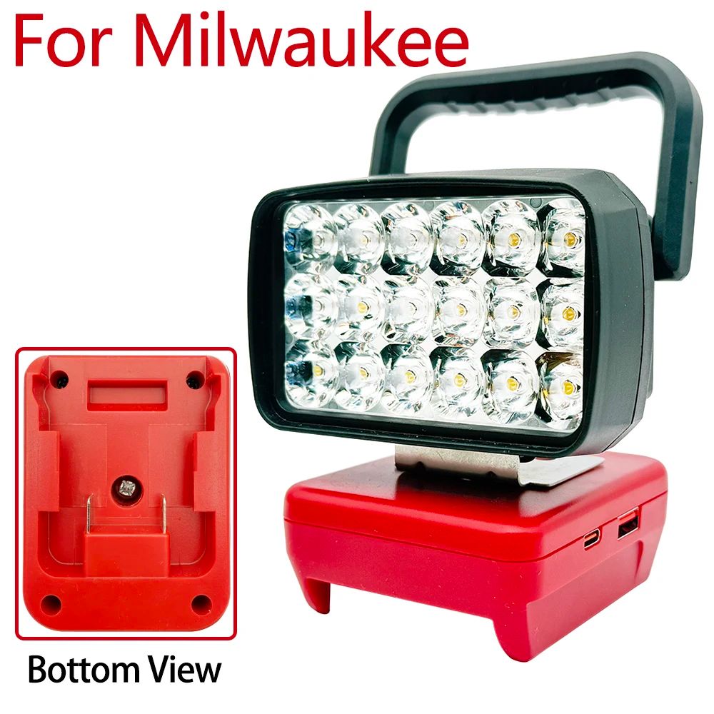 Para Makita Para Milwaukee Para Dewalt Para M18 Para Bosch Bateria de Lítio Estojo Banco de Potência USB Lanternas Holofote Luzes de Trabalho Lâmpada
