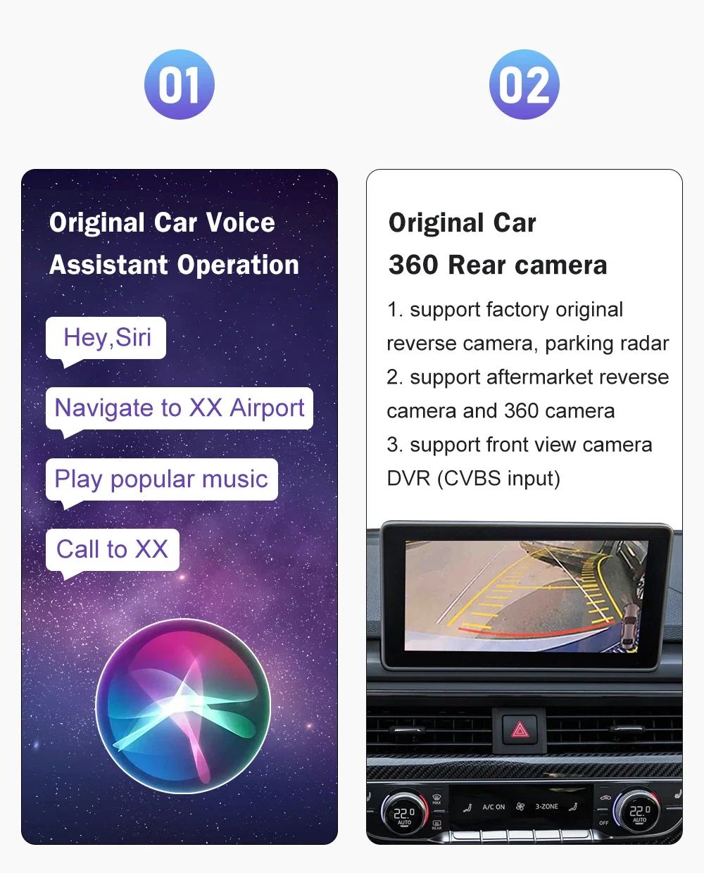 2025 New Wireless CarPlay for Audi A4 B9 A5 2016-2018 Android Auto  AirPlay Reverse Camera Multimedia Accessories
