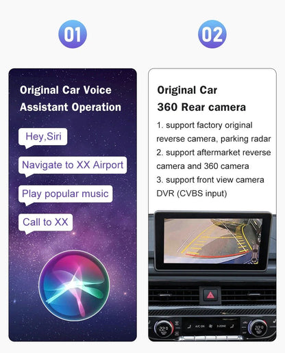 2025 New Wireless CarPlay for Audi A4 B9 A5 2016-2018 Android Auto  AirPlay Reverse Camera Multimedia Accessories