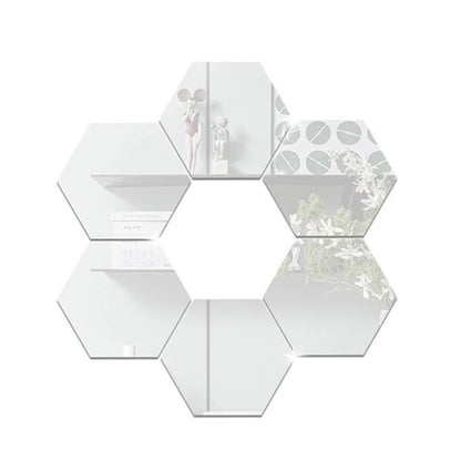 3/6/12pcs 3D Hexagon Mirror Wall Sticker DIY TV Background Living Room Stickers Wall Decor Bedroom Bathroom Home Decoration