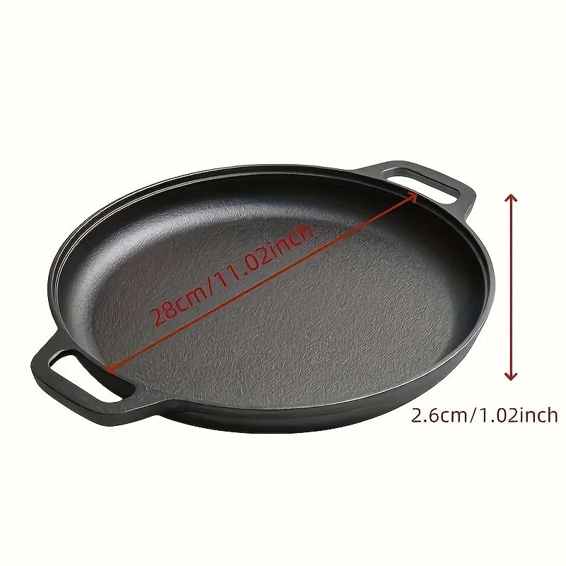 Frigideira de Ferro Fundido Multiuso 2025, Frigideira Antiaderente para Fogão e Culinária ao Ar Livre, Grelha Redonda Leve para Cozinha Doméstica