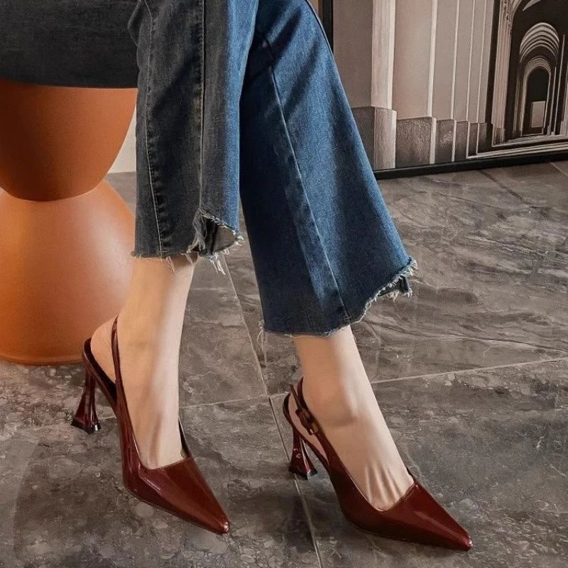 Sharp Pointed Niche Women Shoe 2025 Fashion New Women High Heel Versatile Simple Single Shoes Trendy Temperament Women's Sandals