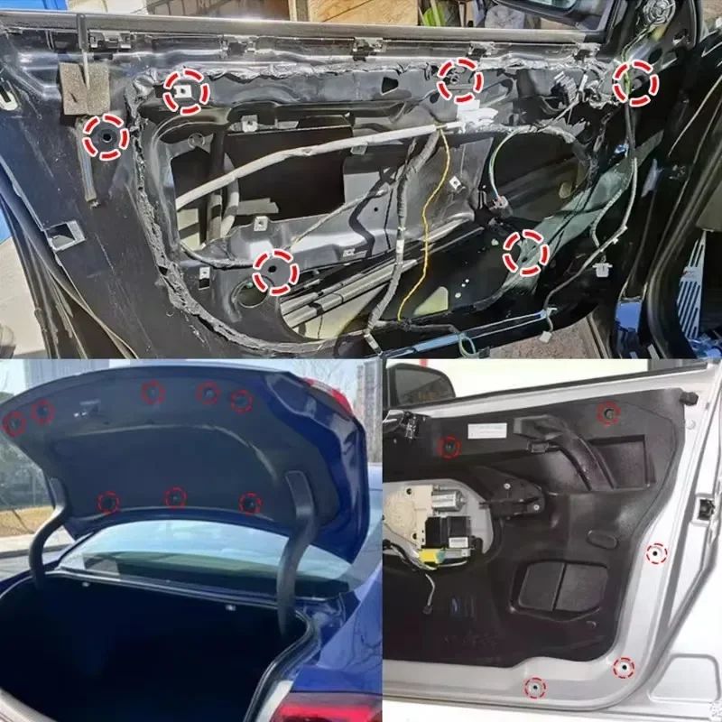 100/50pçs Rebites de Plástico para Carro Presilhas de Fixação para Painel de Carenagem 3 Tamanhos Mistos Pino de Pressão Fixador Automotivo 6mm 7mm 8mm Interior