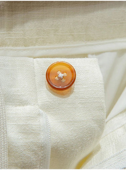 Ramie cotton blend comfortable and breathable summer drawstring casual linen shorts