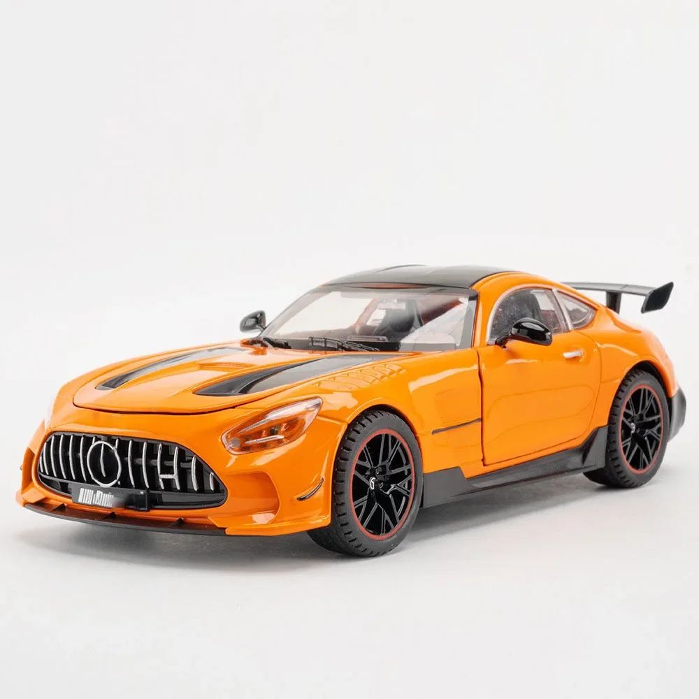 Miniatura de Carro Benz AMG GT-R Escala 1:18, Modelo de Brinquedo em Liga Fundida, Supercarros com Portas que Abrem, Luz e Som, Veículo com Fricção para Meninos, Presentes de Aniversário