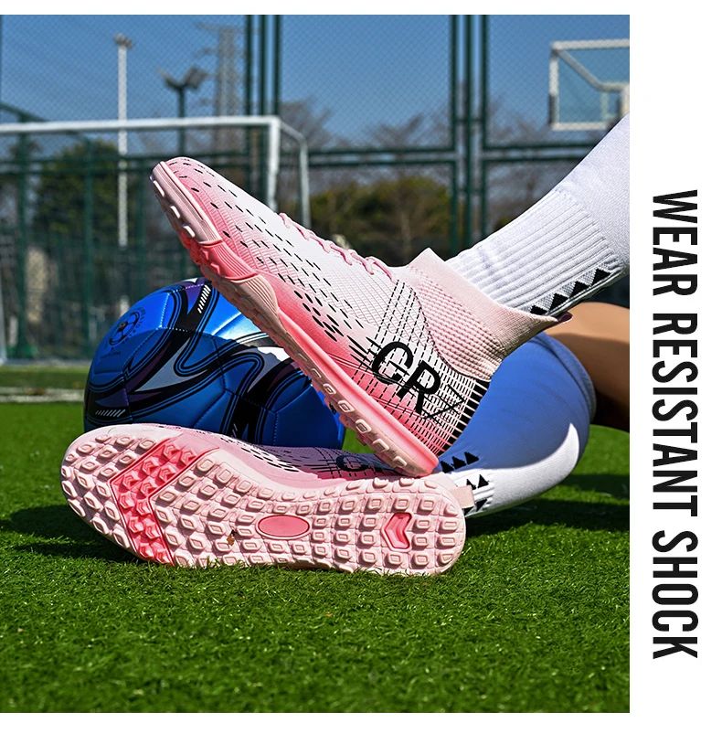 New Men Soccer Shoes High-top Futsal Cleats Sneakers Football Boots Grass High-quality Non-Slip Match Indoor Hot-selling FG/TF