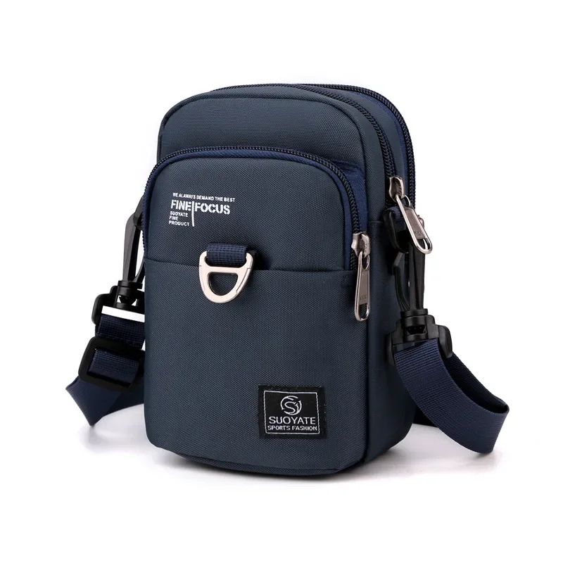 Fashion 3 Layers Men Small Shoulder Bag High Quality Durable Nylon Male Handbag Portable Messenger Bag Flap Mini Waist Bag