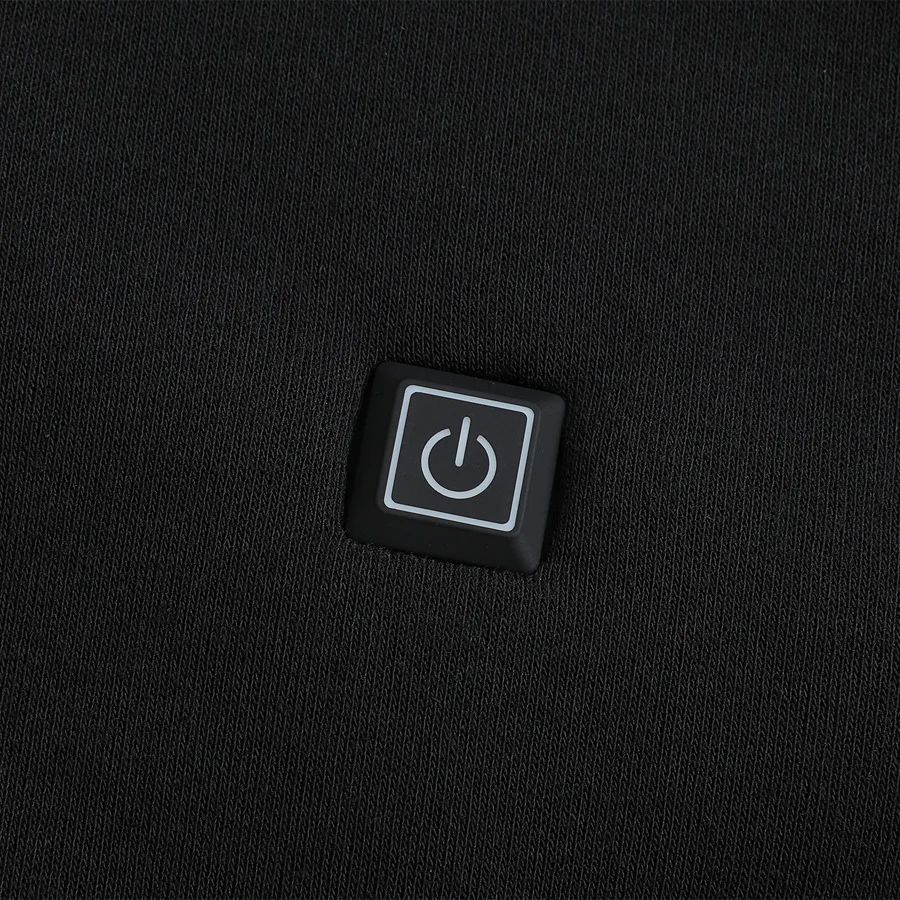 Cross-Border Men's USB Heated Fleece-Lined Sweatshirt Warm Outdoor Casual Clothing Electric Heating Hooded Sweatshirt