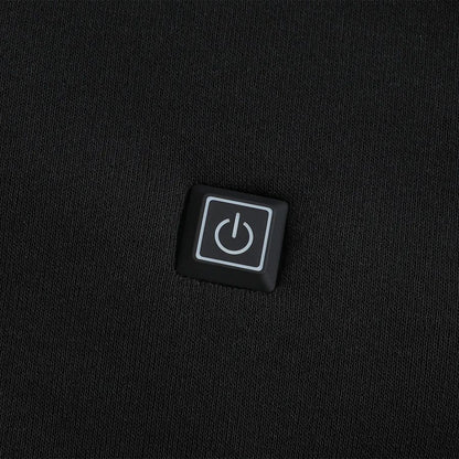 Cross-Border Men's USB Heated Fleece-Lined Sweatshirt Warm Outdoor Casual Clothing Electric Heating Hooded Sweatshirt