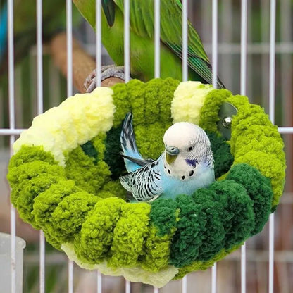 Inverno Outono Quente Aconchegante Ninho de Pássaro de Pelúcia Papagaio Redondo Cama de Dormir Casa Brinquedos para Pequenos Animais de Estimação Acessórios de Gaiola de Papagaio