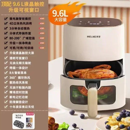 New air fryer. For home use. For making french fries. Visible. Multi-function all-in-one. Automatic.  Oil-free electric oven.