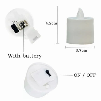 24/12PCS With Battery Flickering LED Candle Tealights Flameless Wedding Home Christmas Decor Candle Battery-powered Night Light