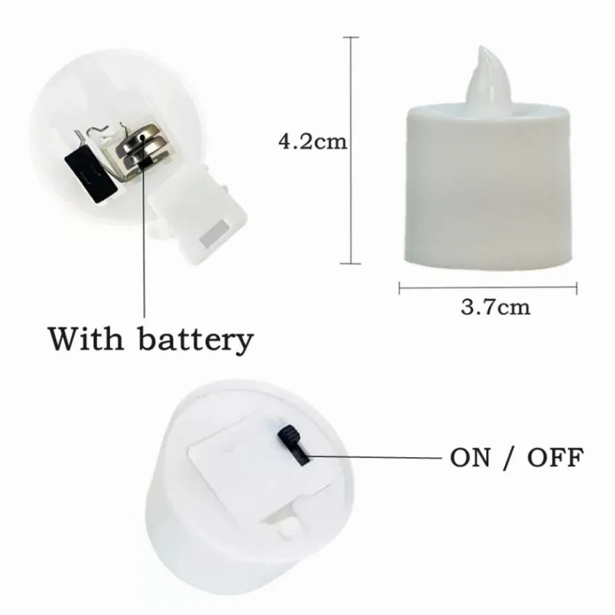 24/12PCS With Battery Flickering LED Candle Tealights Flameless Wedding Home Christmas Decor Candle Battery-powered Night Light