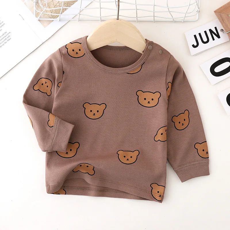 0-3T Baby Cotton Top Pant Suit Newborn Kid Boys Girls Clothes Set Long Sleeve Pj Set Cute Sweet Sleepwear Pajamas Set Outfit