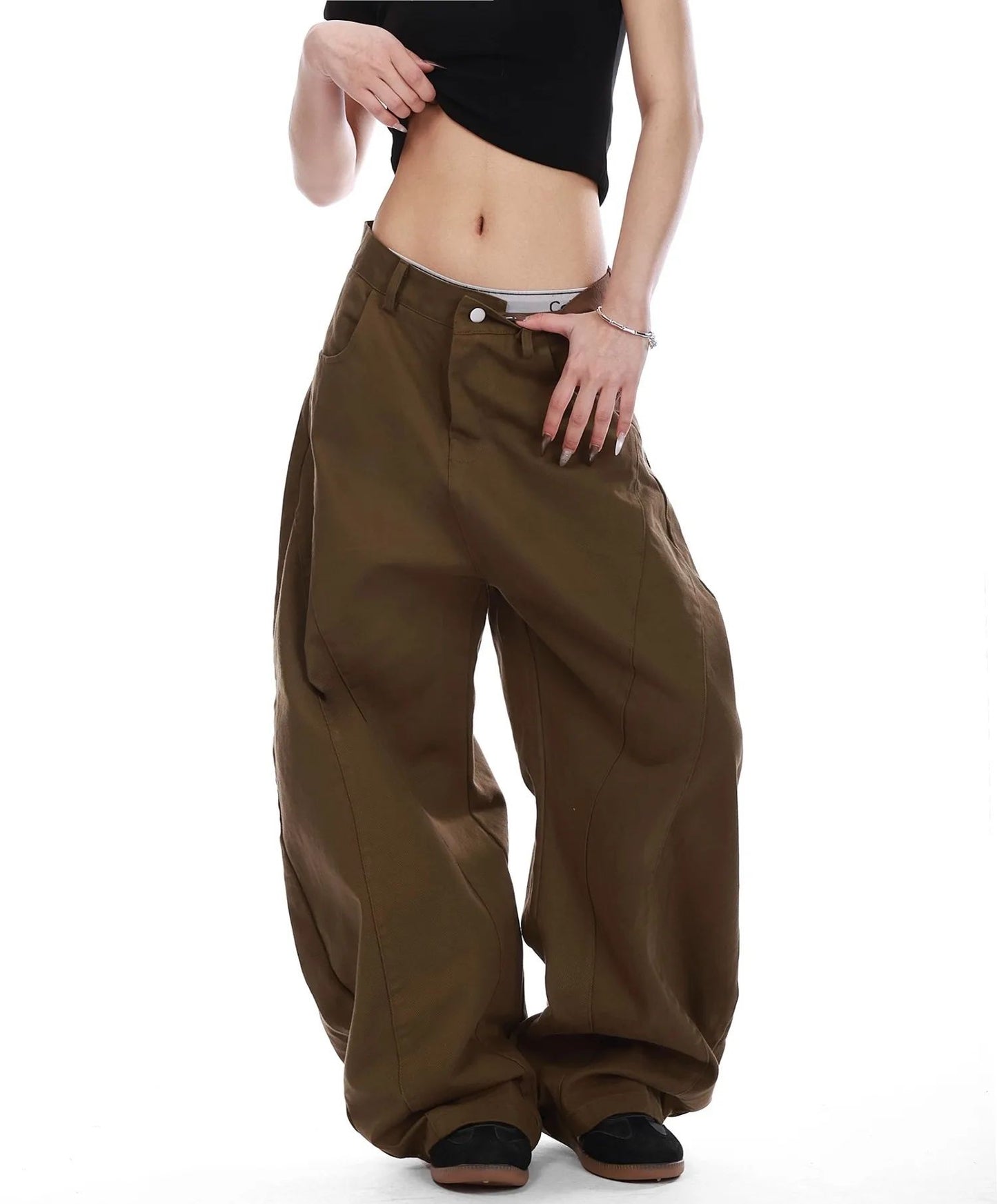 Retro American Star Letter Embroidery Wide Leg Jeans Men's Loose Long Trousers Workwear Pants Summer Denim Low Waist Straight