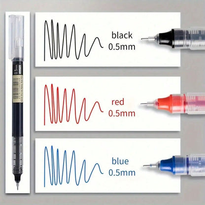 10PCS Gel Ink Pens – 0.5mm Fine Tip Writing Pens For Office & School (Black / Blue / Red)