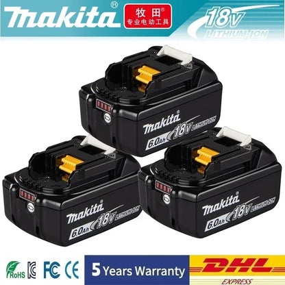 Acessórios originais Makita 6Ah para Bateria Makita 18V BL1830B BL1850B BL1850 BL1840 BL1860 BL1815 Bateria de Lítio de Substituição