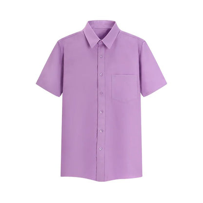 Short-sleeved Solid Color Shirt High-end Business Daily Tops Company Uniforms Can Be Customized With Printed Embroidery 2021 New